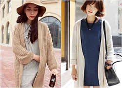 Áo khoác cardigan nữ dáng dài đẹp kiểu Hàn Quốc đông