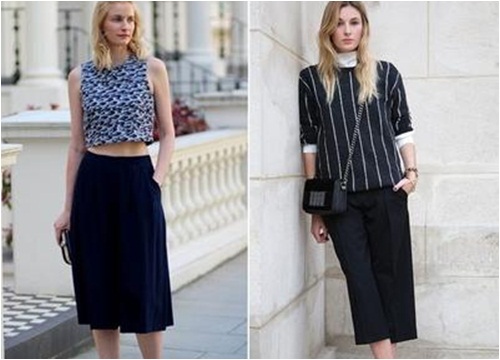 Phá cách cùng quần culottes lửng item chưa bao giờ có dấu hiệu hạ nhiệt