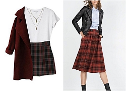 Gợi ý 4 cách phối đồ mùa đông cùng chân váy tartan