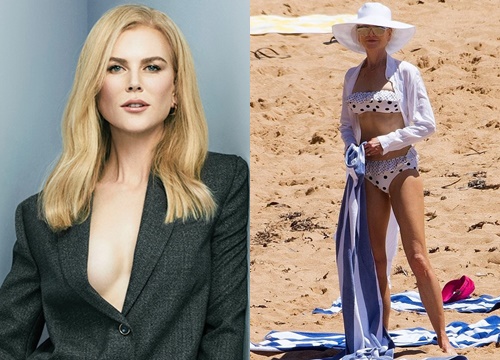 Mỹ nhân "Aquaman" Nicole Kidman diện đồ tắm gợi cảm, khoe hình thể săn chắc ở tuổi 51