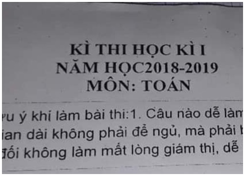 Thầy giáo gây sốt mạng xã hội khi in lời 'siêu mặn' ngay đầu đề thi để dặn dò học trò