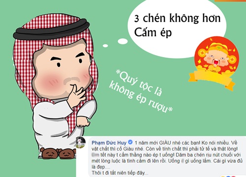 "Hoàng tử" Đức Huy cũng sợ nhậu Tết, báo trước với cả thế giới: 3 chén không hơn!