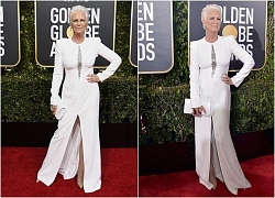 Ở tuổi 60, Jamie Lee Curtis diện váy trắng đánh bật dàn sao trẻ tại Quả Cầu Vàng 2019