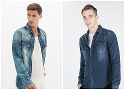 Áo sơ mi denim nam đẹp xu hướng thời trang thu đông