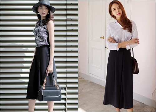 Quần culottes đen đốn tim phái đẹp với cách mix 'độc'