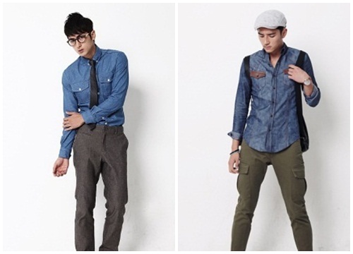 Xu hướng áo sơ mi nam denim cho chàng bụi bặm phong cách phối hợp trang phục thật năng động khi dạo phố cuối tuần