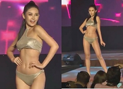 Clip: Lê Âu Ngân Anh khoe số đo 3 vòng chuẩn không ngờ trong phần thi đồ tắm ở Miss Intercontinental