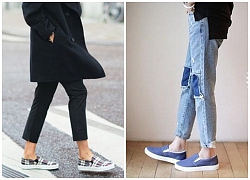 Giày lười slip-on cho bạn nữ phá cách kiểu tomboy mùa thu đông