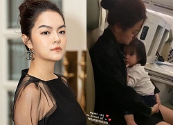 Single mom khổ lắm ai ơi: Hình ảnh Phạm Quỳnh Anh co ro ôm con gái trên máy bay gây xúc động mạnh