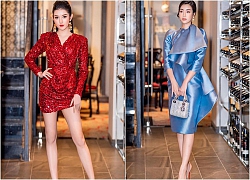 Huyền My diện đầm cực ngắn, Lê Âu Ngân Anh lộ ngực khi đang đi catwalk