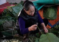 Ảnh: Làng gói bánh chưng lớn nhất Hà Nội tất bật vào vụ Tết