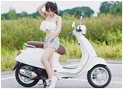 Ngắm vẻ đẹp đầy gợi cảm bên mẫu xe tay Vespa Primavera