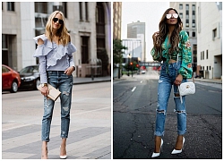 Thử ngay 4 cách &#8220;hô biến&#8221; quần jeans thành trang phục dự tiệc lộng lẫy