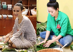 Trịnh Kim Chi, Angela Phương Trinh gói bánh chưng, bánh tét đón Tết