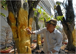 Chiêm ngưỡng những tác phẩm tượng phật dát vàng độc đáo trên thân cây cổ thụ