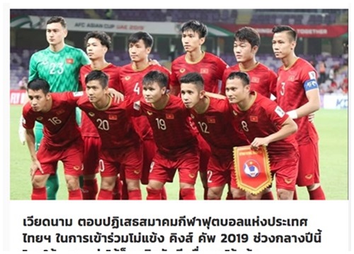 Việt Nam từ chối dự King Cup 2019 ở Thái Lan