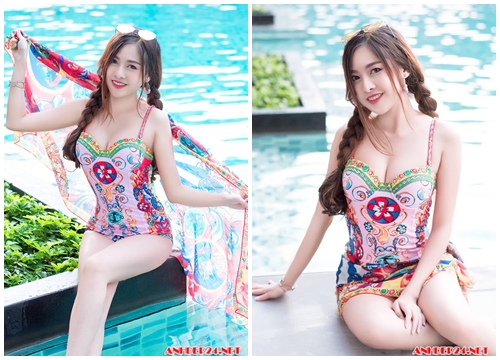 Rực rỡ sắc xuân với hot girl xinh đẹp khoe dáng với bikini