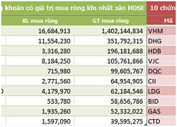 Tuần 11-15/2: Khối ngoại đẩy mạnh mua ròng 1.938 tỷ đồng, đột biến tại MSN và HPG