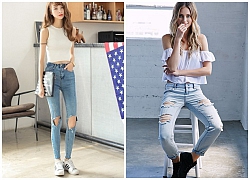 5 cách mix đồ cực chuẩn với quần jeans rách khiến bạn gái xinh đẹp cá tính