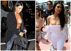 Ngực nặng trĩu như hai trái bom nhưng Kim Kardashian vẫn nghiện diện đầm &#8216;bức tử&#8217; &#8216;núi đôi&#8217;