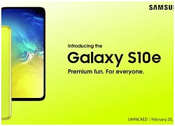 Poster chính thức của Galaxy S10e phiên bản màu vàng nổi bật