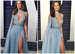 Alessandra Ambrosio khoe gần trọn 'núi đôi' gợi cảm với váy cắt xẻ bạo