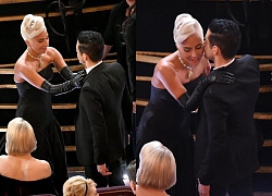 Khoảnh khắc siêu dễ thương: Lady Gaga chỉnh lại nơ cổ cho Rami Malek, trao nhau nụ hôn giữa Oscar