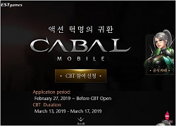 Cabal Mobile sẽ mở cửa thử nghiệm vào ngày 13/03/2019