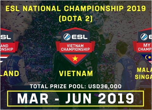 ESL Asia mở rộng hệ thống giải đấu Dota 2 National Championship sang Thái Lan, Việt Nam và Malaysia,Singapore