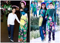 Á hậu Băng Châu cùng con trai catwalk trong 'Lễ hội áo dài'