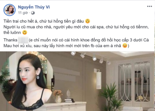 "Hot girl thị phi" Thúy Vi lại gây xôn xao khi khoe nhà, khoe spa sang xịn là do "tiền trai cho hết á"