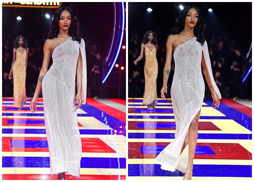 Jourdan Dunn 'thả rông' trong show diễn của Tommy Hilfiger