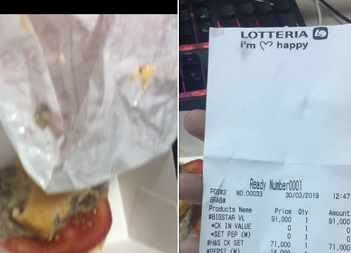 Nam thanh niên suýt ăn phải giòi trong hamburger ở Lotteria