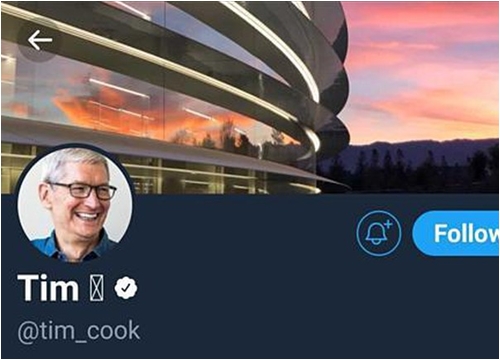 Tim Cook đổi tên tài khoản Twitter thành Tim Apple