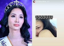 Hoàng Thuỳ mắt đỏ hoe, tóc rối bời bật khóc, fan xót xa: Là ứng cử viên cho Miss Universe 2019 thật sự quá áp lực?