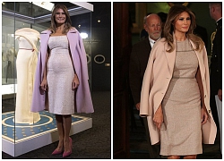 Phu nhân Tổng thống Mỹ - bà Melania Trump vẫn mặc đầm ôm sát bất chấp cả việc lộ nhược điểm vóc dáng