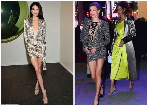 Không 'đồ nhỏ', Kendall Jenner và Hailey Bieber gợi cảm 'gây chao đảo' đi sự kiện