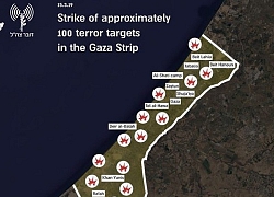 Vì 2 quả tên lửa tự chế, Israel không kích vào 100 mục tiêu trên dải Gaza