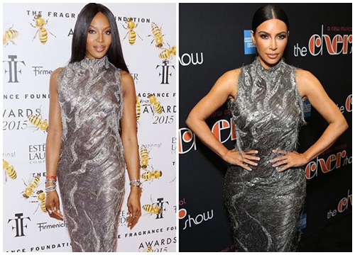 Vô số lần Kim Kardashian bị 'bắt quả tang' copy style của báo đen Naomi Campbell