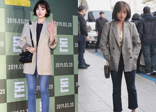 Ăn diện như 'bà thím văn phòng', Park Shin Hye 'thua trắng' trước Ji Hyo dù style phối đồ y hệt