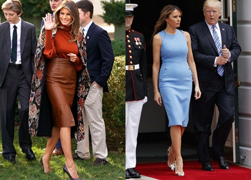 Melania Trump nhiều lần lộ bụng to vì chọn sai váy