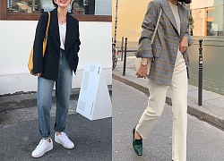 Mix cực chuẩn hai item hot quần jeans và áo blazer