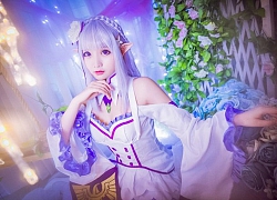 Cosplay công chúa tóc trắng Emilia trong Re:Zero tuyệt đẹp