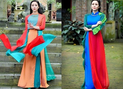 Nữ hoàng hoa hồng Thanh Hương duyên dáng trong BST áo dài color block