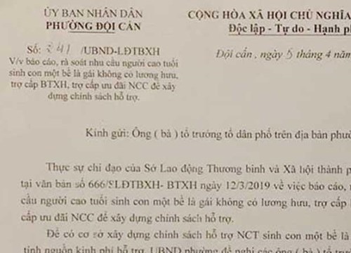 Xem xét hỗ trợ người sinh con một bề là gái