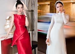 Nhã Phương tôn da trắng với đầm peplum đỏ rực rỡ