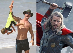 Có một ông bố Chris Hemsworth bạo dạn đến thế: Bế con trai mà không khác gì đang cầm búa đánh Thanos