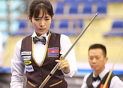 Cơ thủ xinh đẹp Srong Pheavy thể hiện tài năng ở giải Billiards carom châu Á 2019