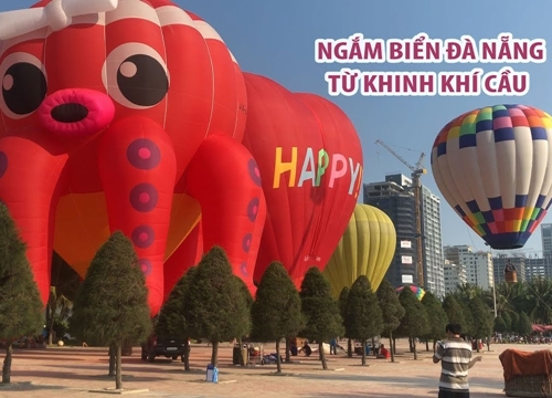 Ngắm Đà Nẵng từ khinh khí cầu hình bạch tuộc ở công viên Biển Đông