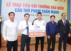 Hậu vệ Phạm Xuân Mạnh được bồi thường 300 triệu đồng bảo hiểm